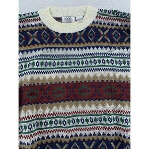 Vintage The Mens Store Sears Sweater Mens Medium Fair Isle Acrylic‎ Knit 90s